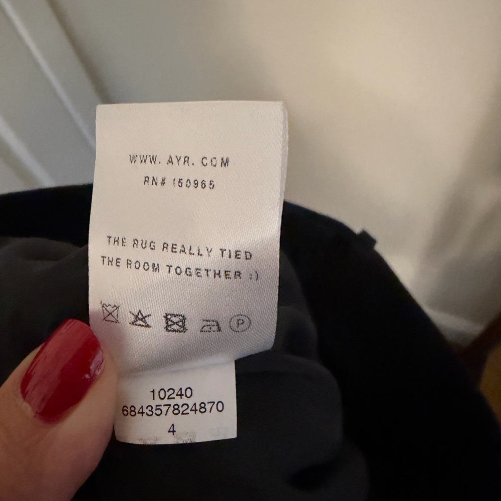 NWT AYR The Power Pant | Wool High Rise Pleated Trouser | Black | Size 4 Long - Picture 5 of 6